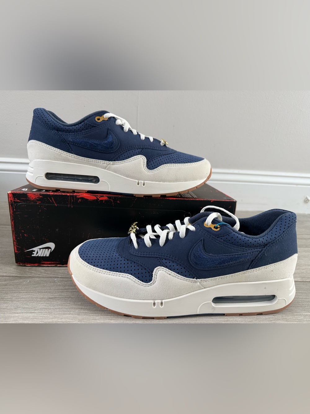 Nike Air Max 1 '86 OG Big Bubble Jackie Robinson FZ4831-400 Navy Gold Gum Sz 12